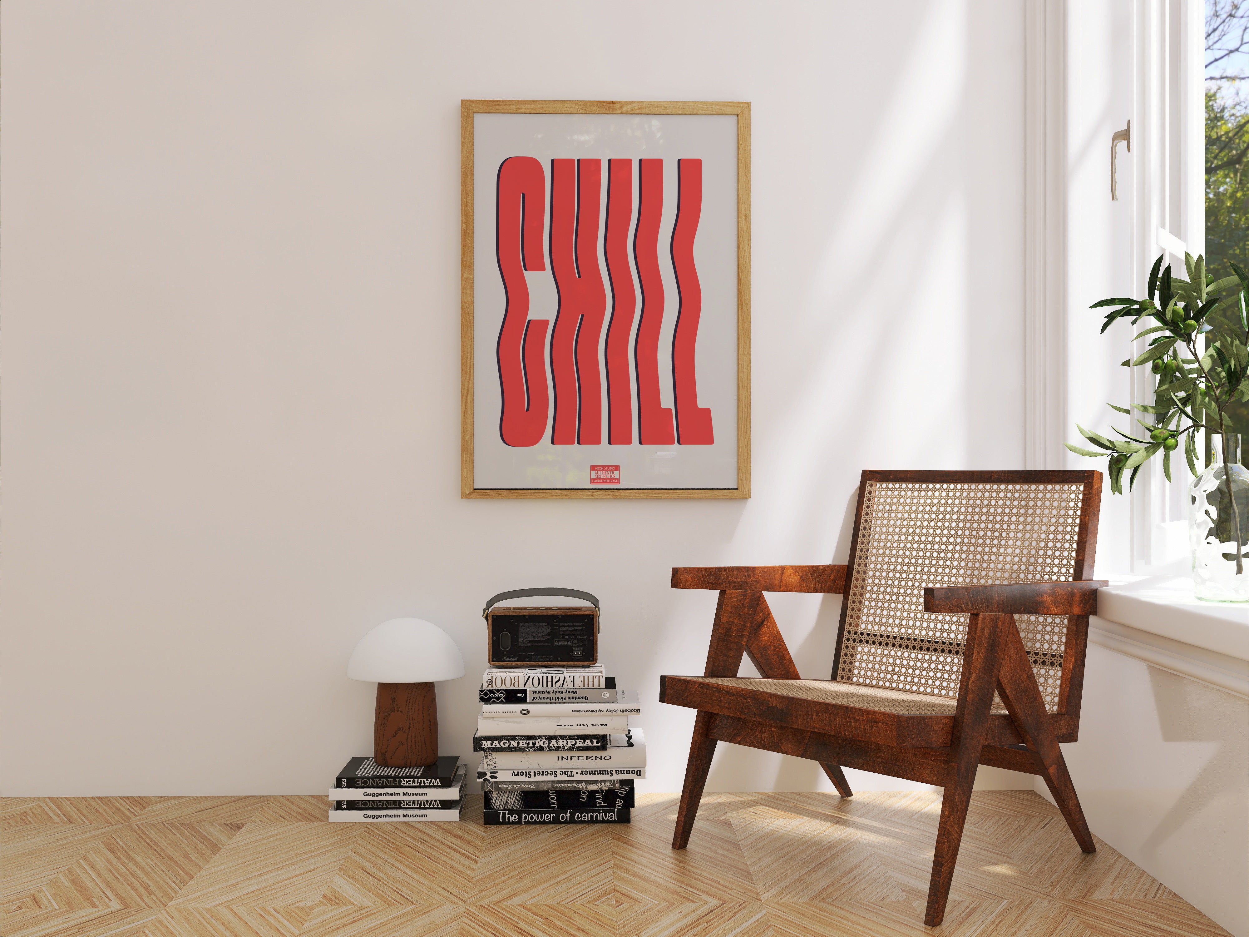 CHILL Poster – Retro Wavy Typography Wall Art