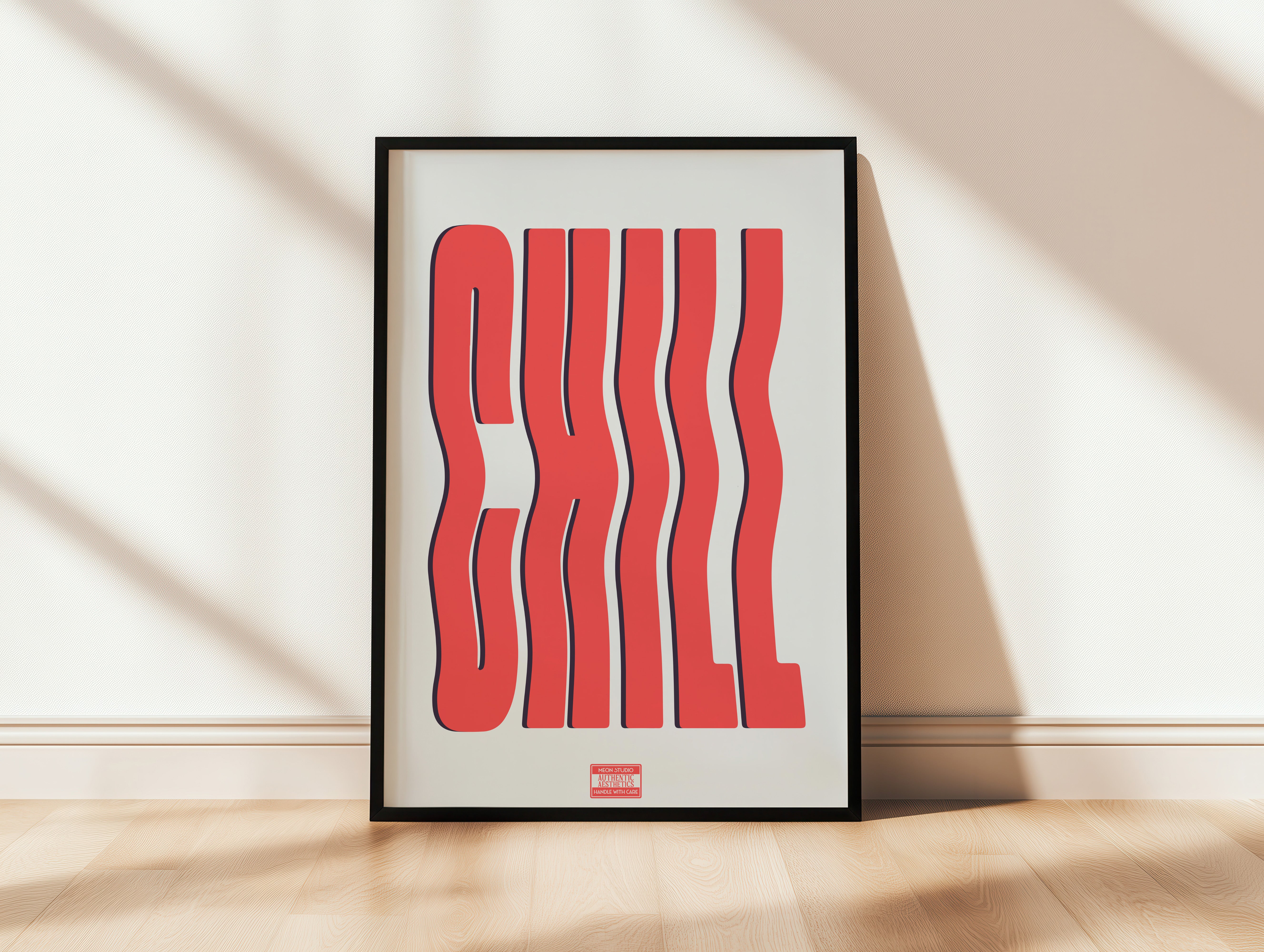 CHILL Poster – Retro Wavy Typography Wall Art