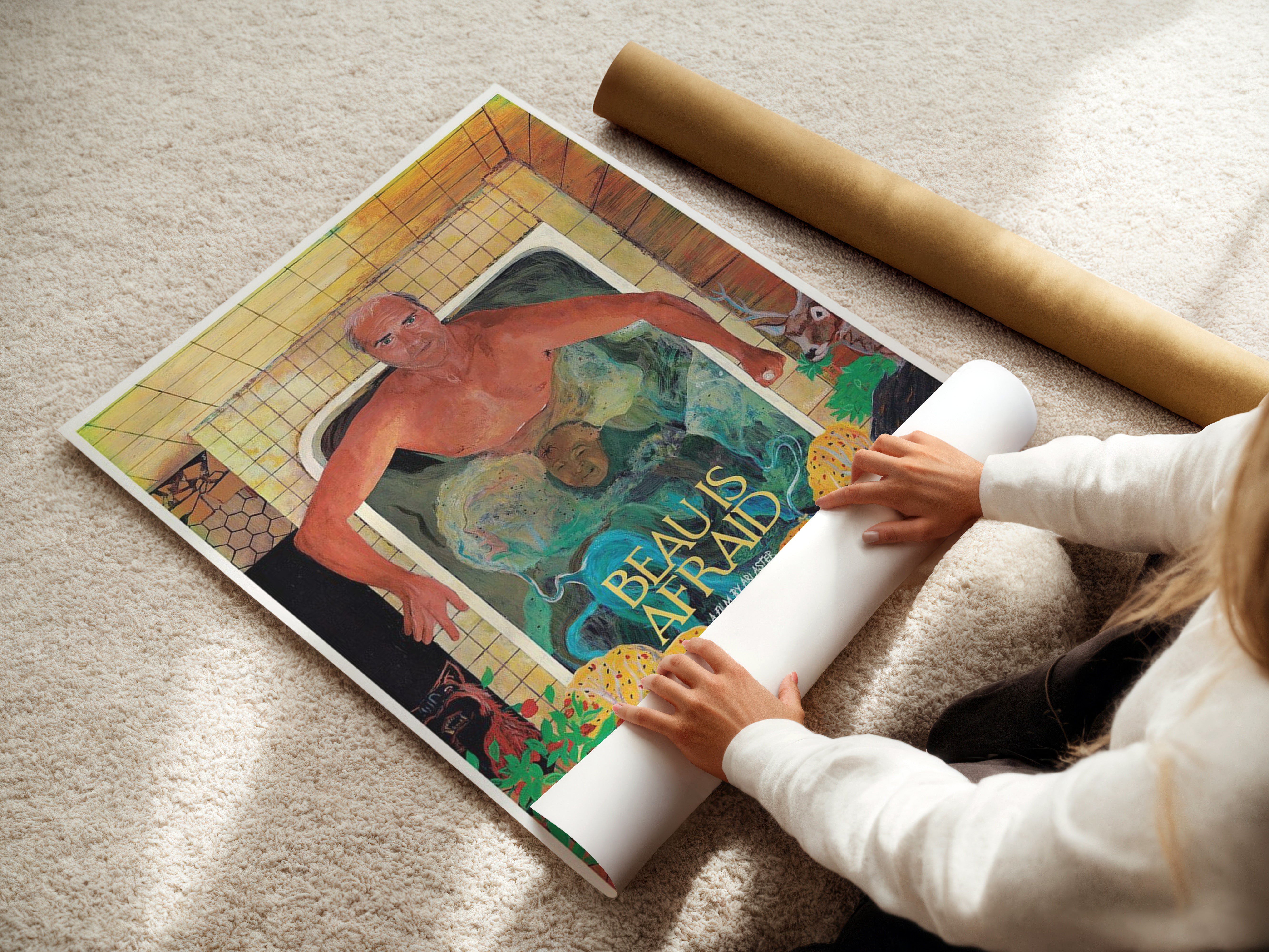 Beau Is Afraid Poster – A24 Psychological Film Wall Art | Ari Aster Cinematic Decor