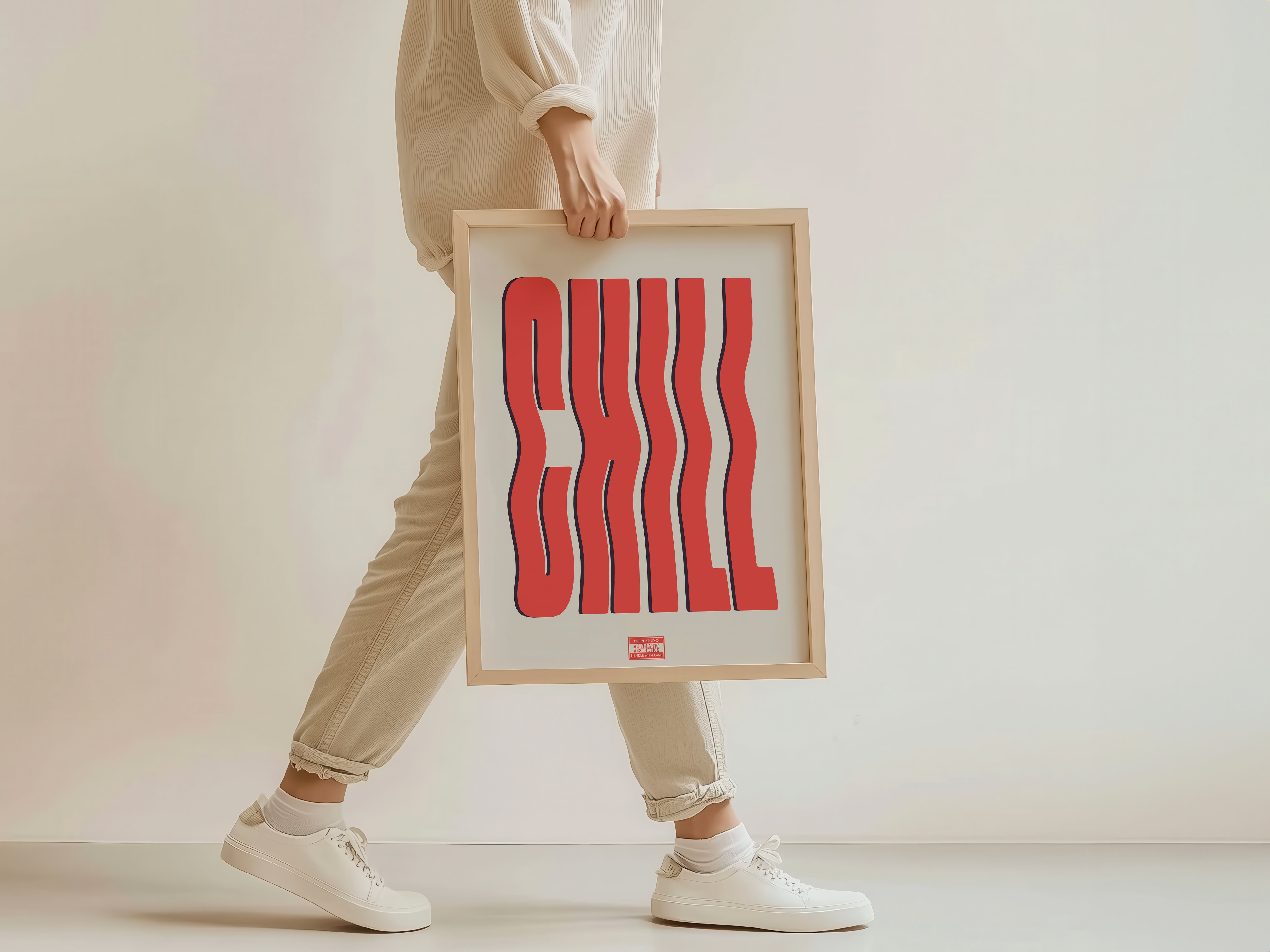 CHILL Poster – Retro Wavy Typography Wall Art
