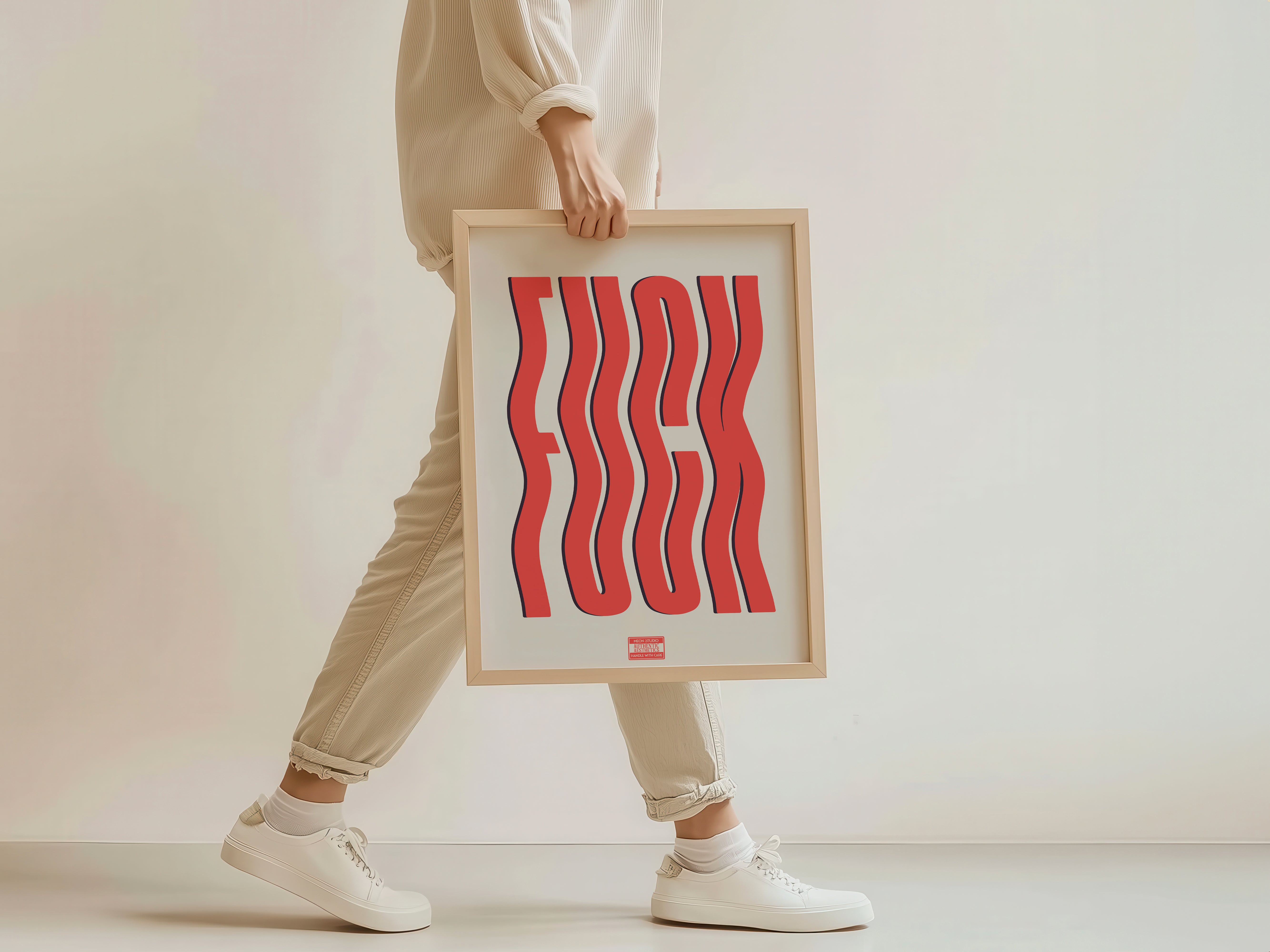Wavy “F*CK” Statement Wall Art