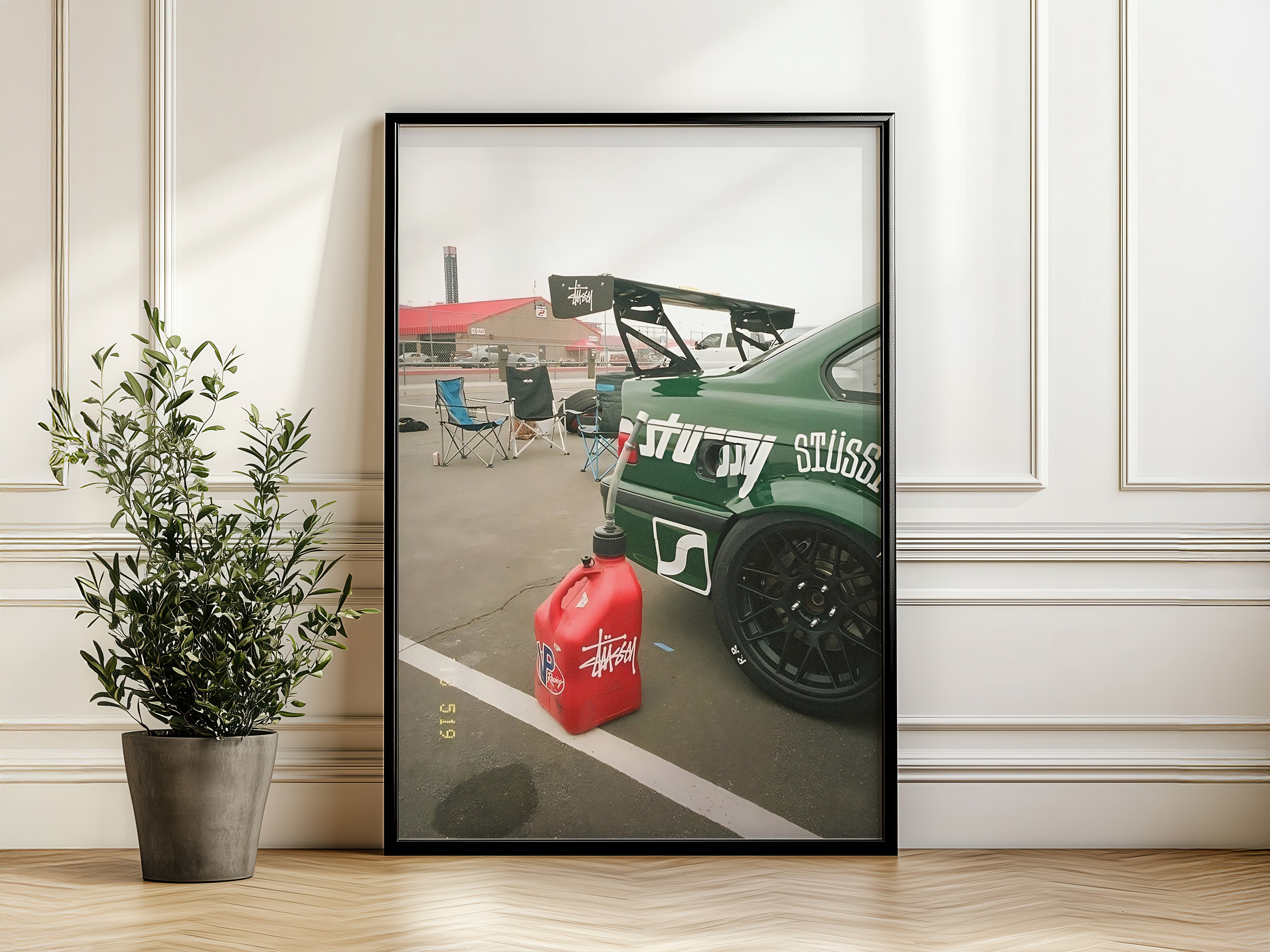 Stüssy Branded Green Race Car Paddock Poster – 24posters
