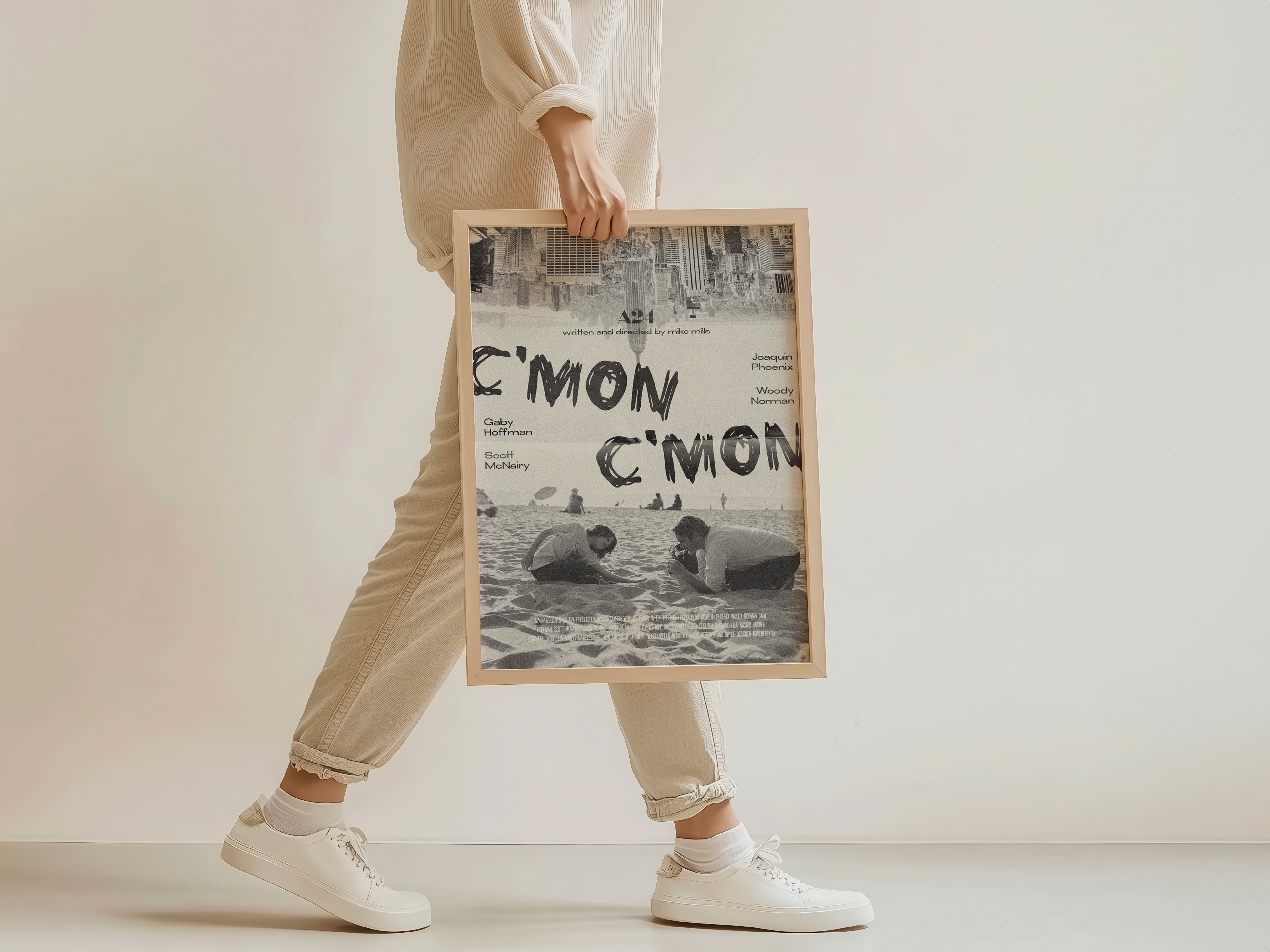 C'mon C'mon - Joaquin Phoenix A24 Black & White Art Print