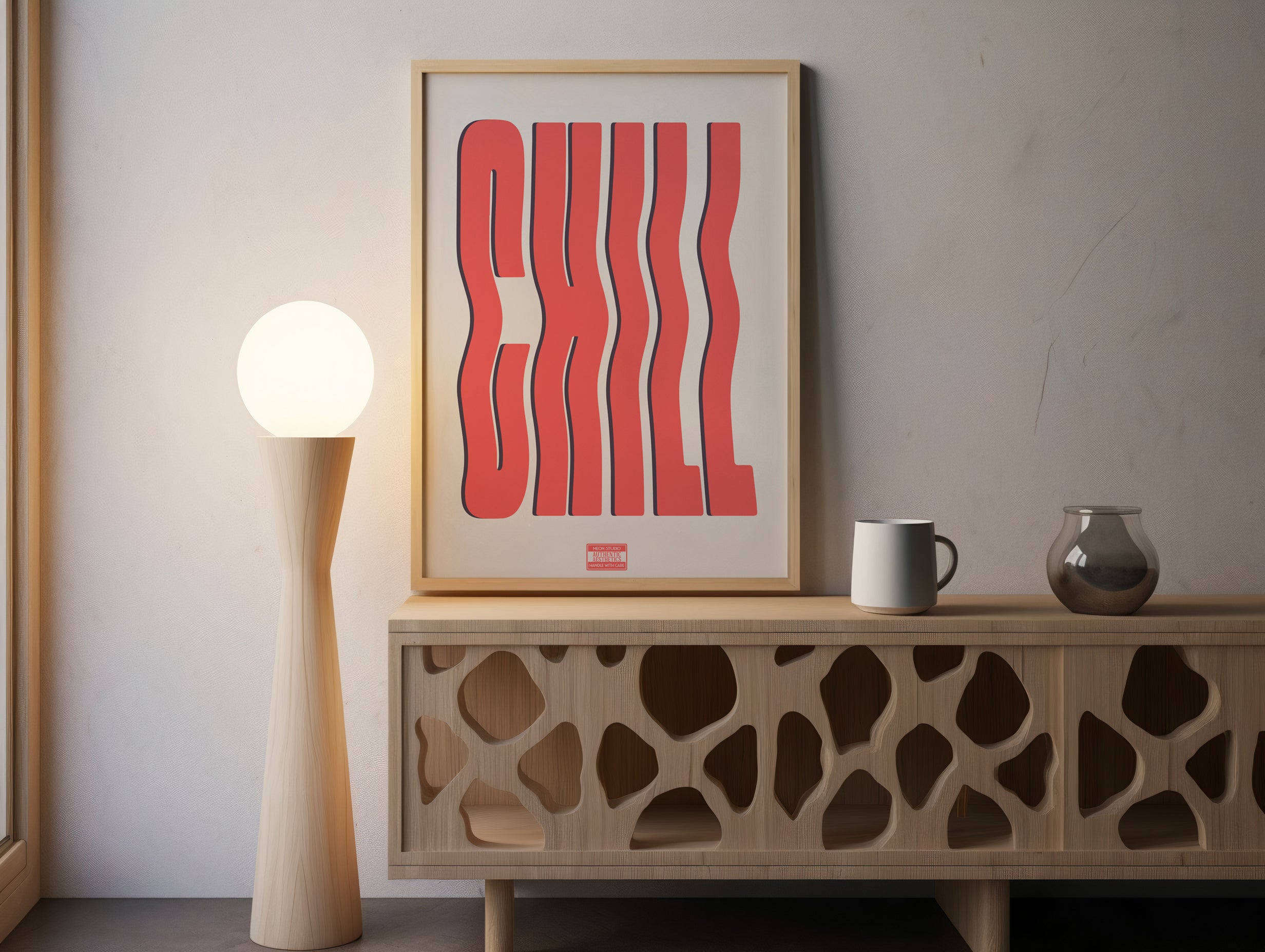 CHILL Poster – Retro Wavy Typography Wall Art