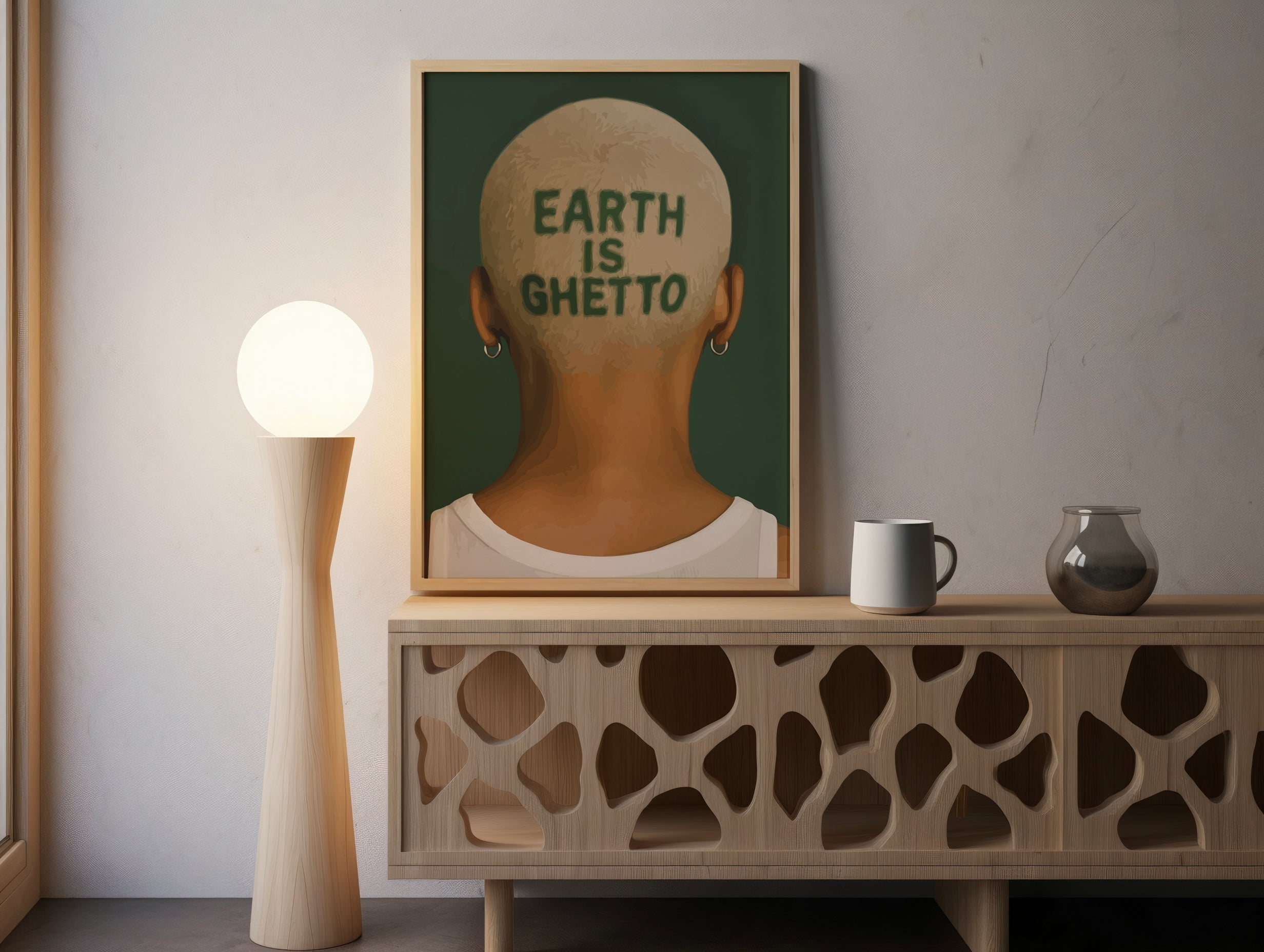 Earth Is Ghetto Poster – Bold Statement Wall Art Print
