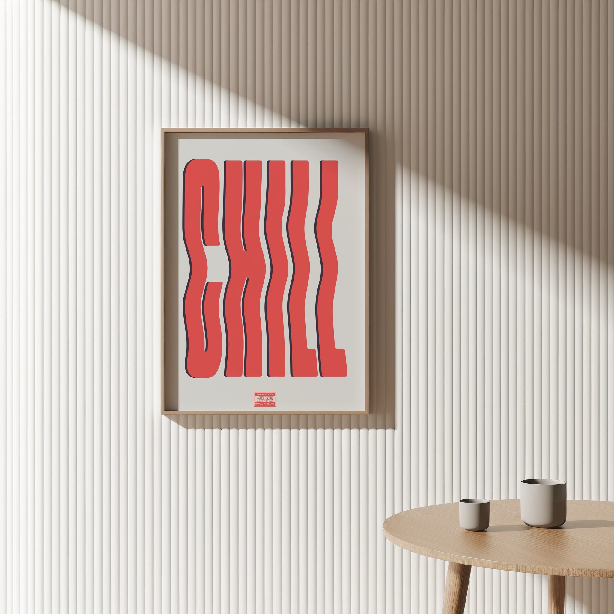 CHILL Poster – Retro Wavy Typography Wall Art