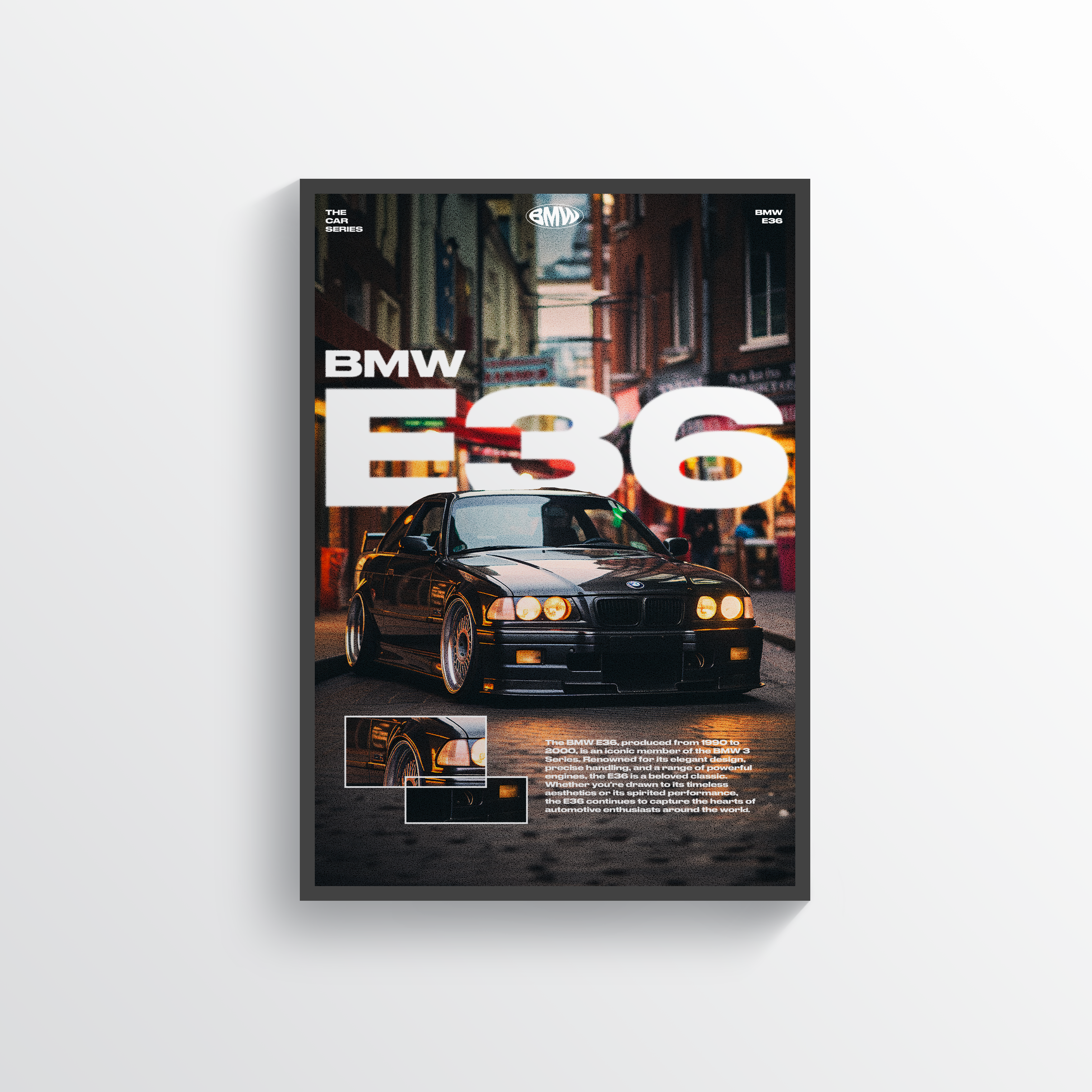 BMW E36-Black Poster