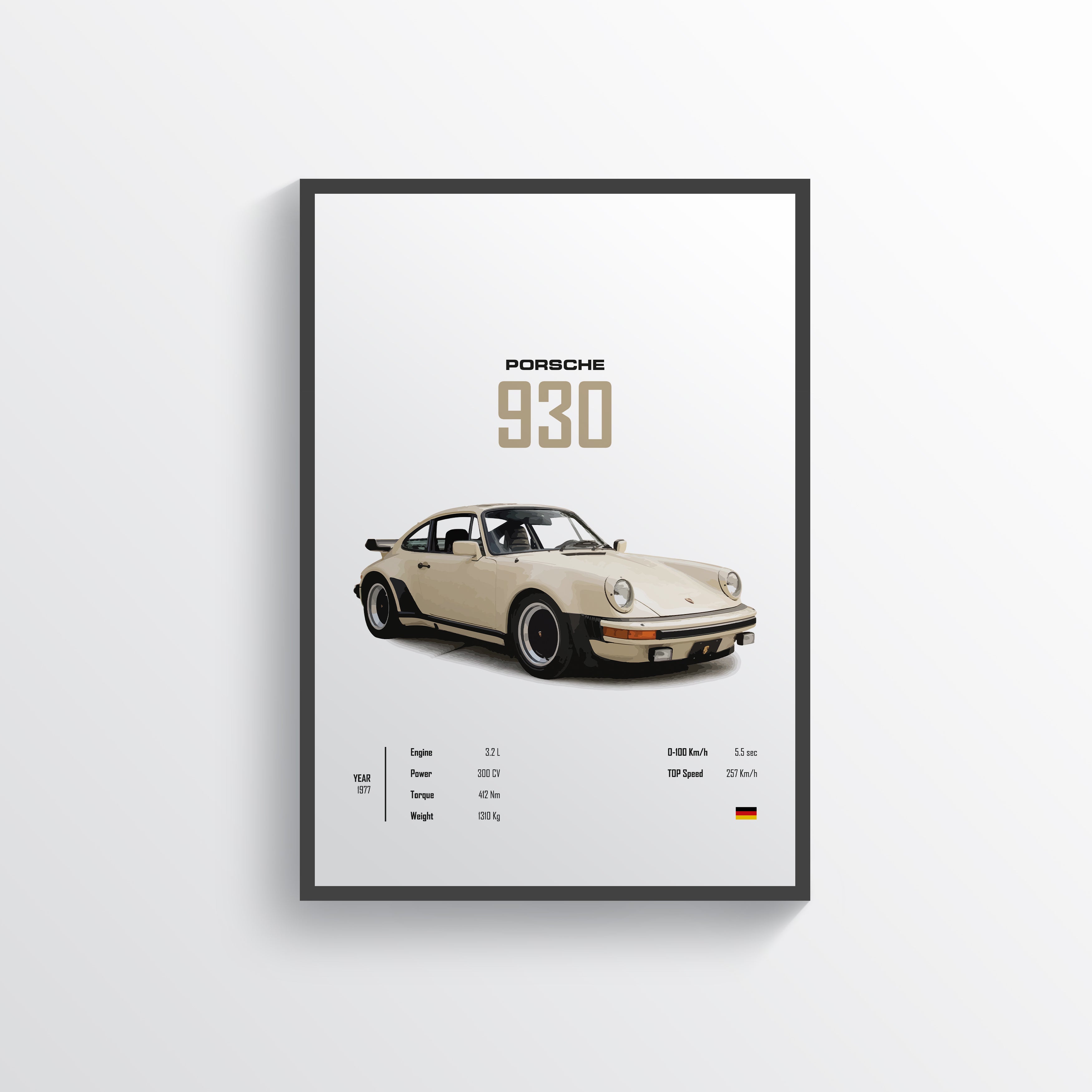 Porsche 930 Poster, 24posters