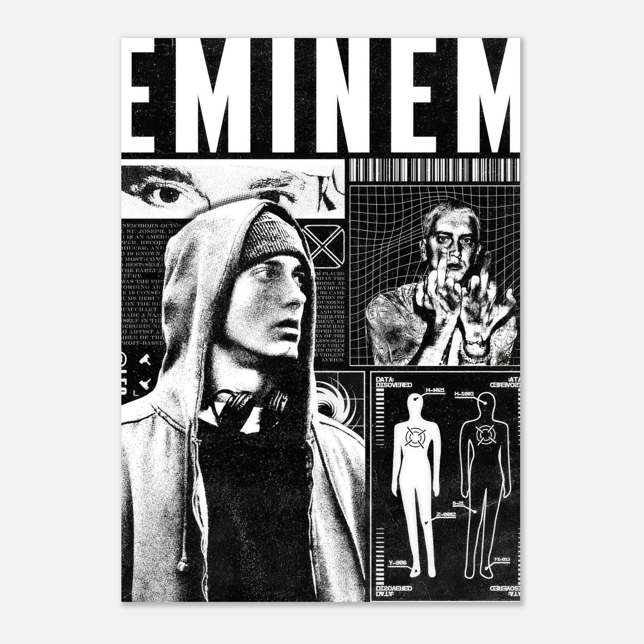 Eminem Black and White Collage “Datafile” Poster – 24posters