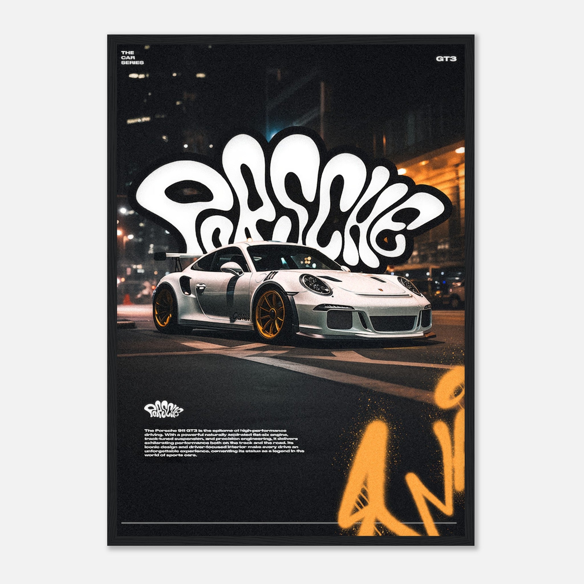 Porsche - Street White Poster