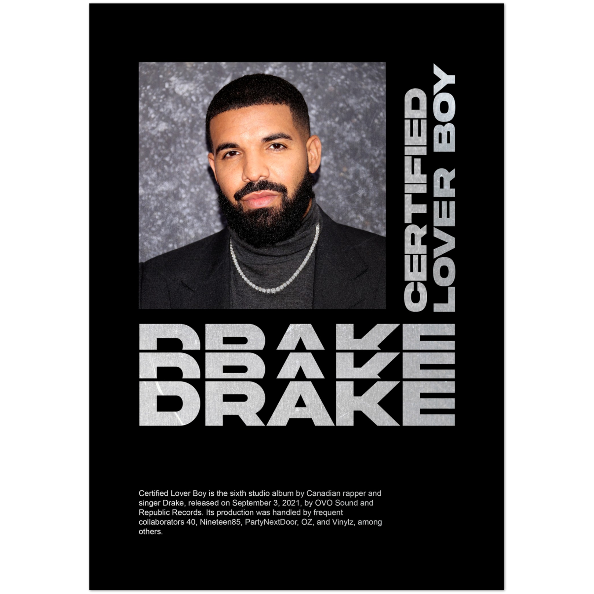 Drake Certified Lover Boy Poster, 24posters