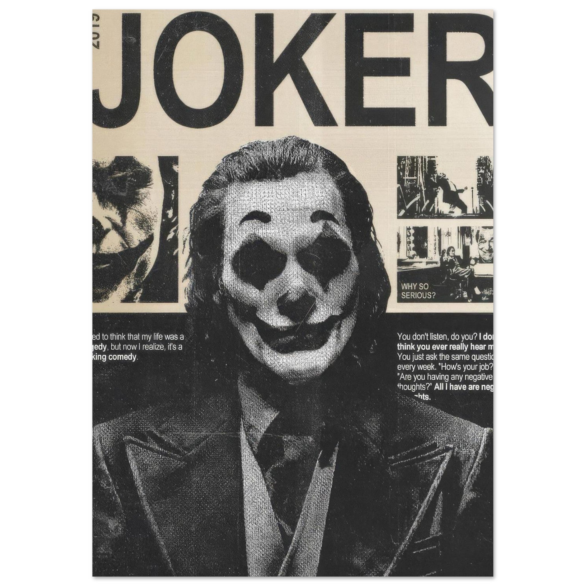 Black and White Joker Poster with “Why So Serious?” – 24posters