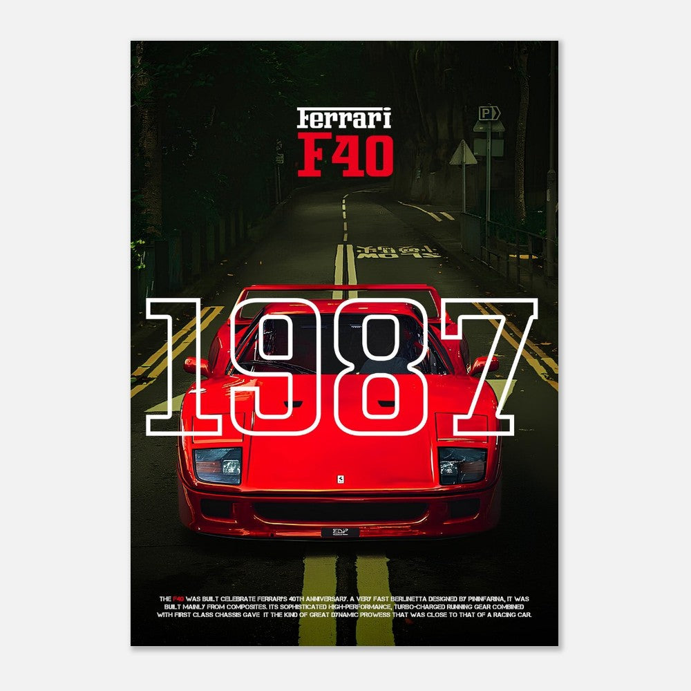 Ferrari F40 1987 Poster