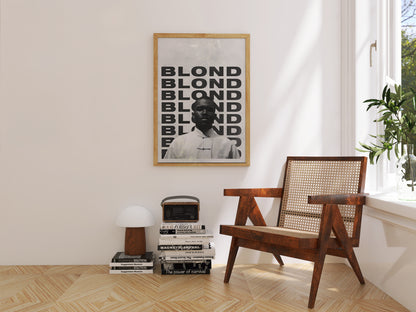 Blond Poster – Minimalist Black & White Design