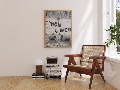 C'mon C'mon - Joaquin Phoenix A24 Black & White Art Print