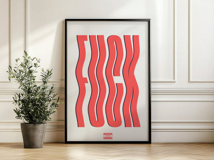 Wavy “F*CK” Statement Wall Art