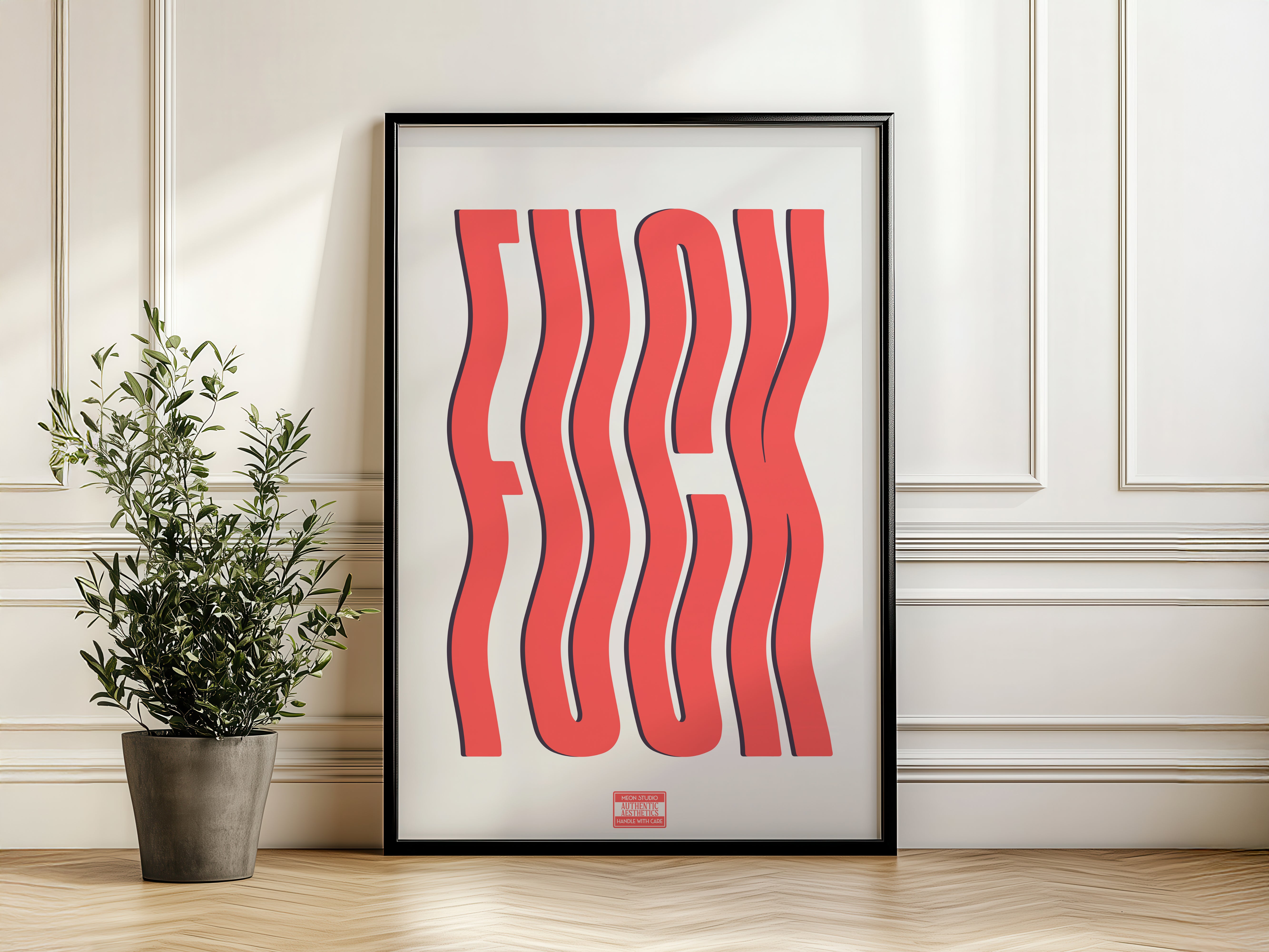 Wavy “F*CK” Statement Wall Art