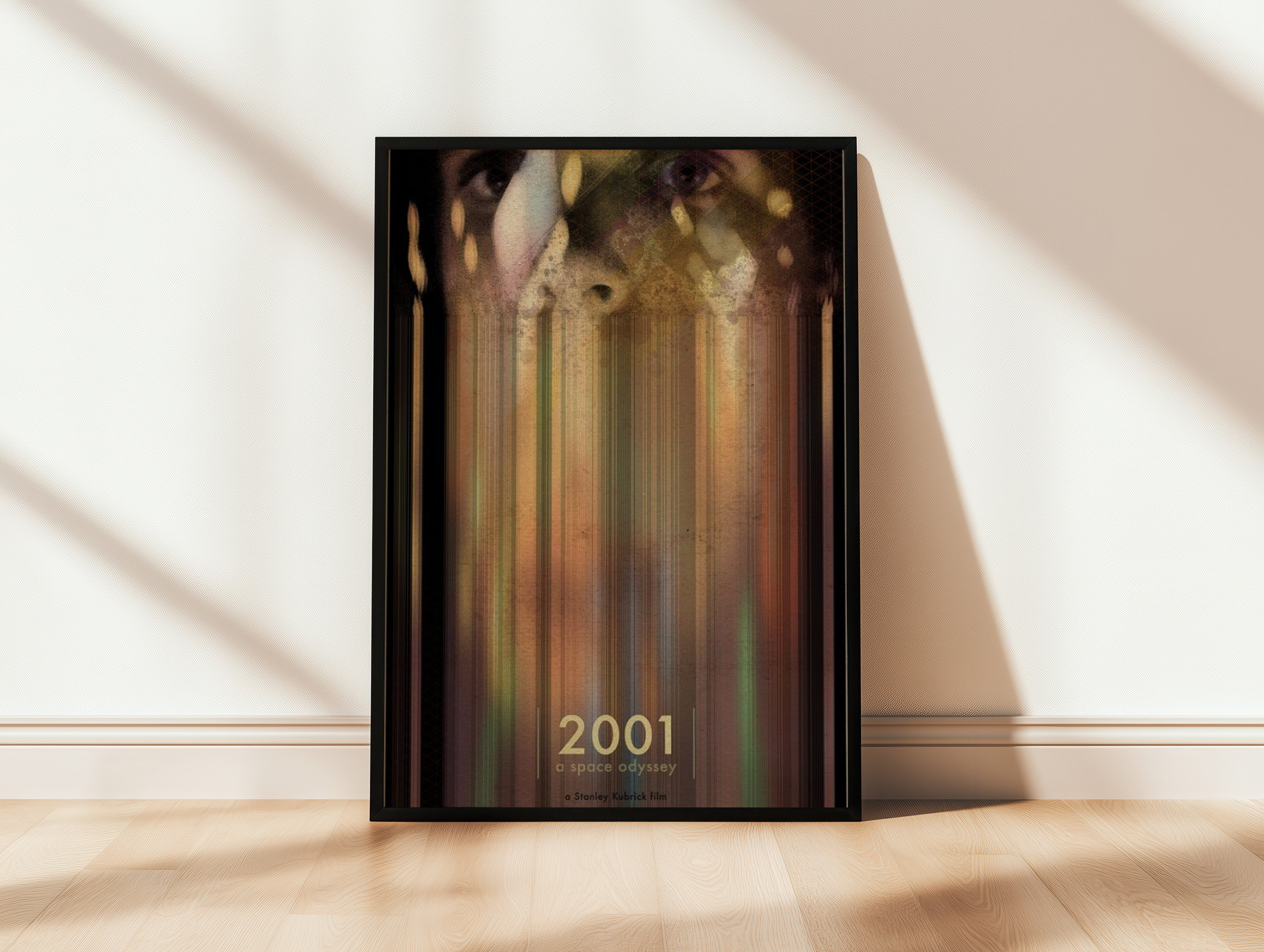 2001: A Space Odyssey Glitch Poster | Minimalist Sci-Fi Cult Film Decor