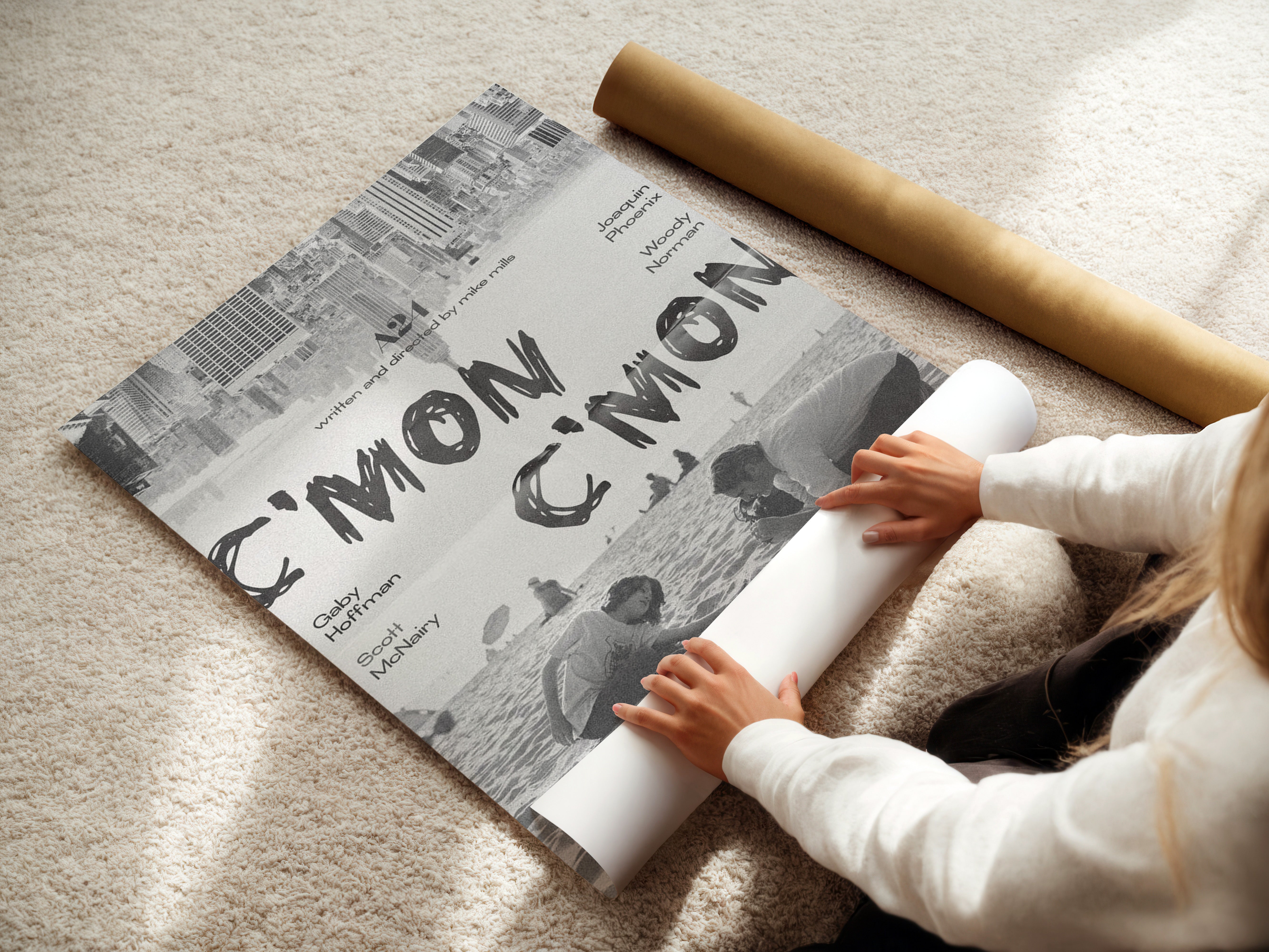 C'mon C'mon - Joaquin Phoenix A24 Black & White Art Print