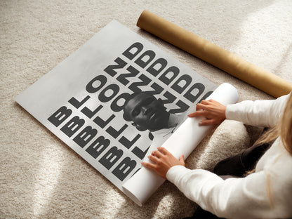 Blond Poster – Minimalist Black & White Design