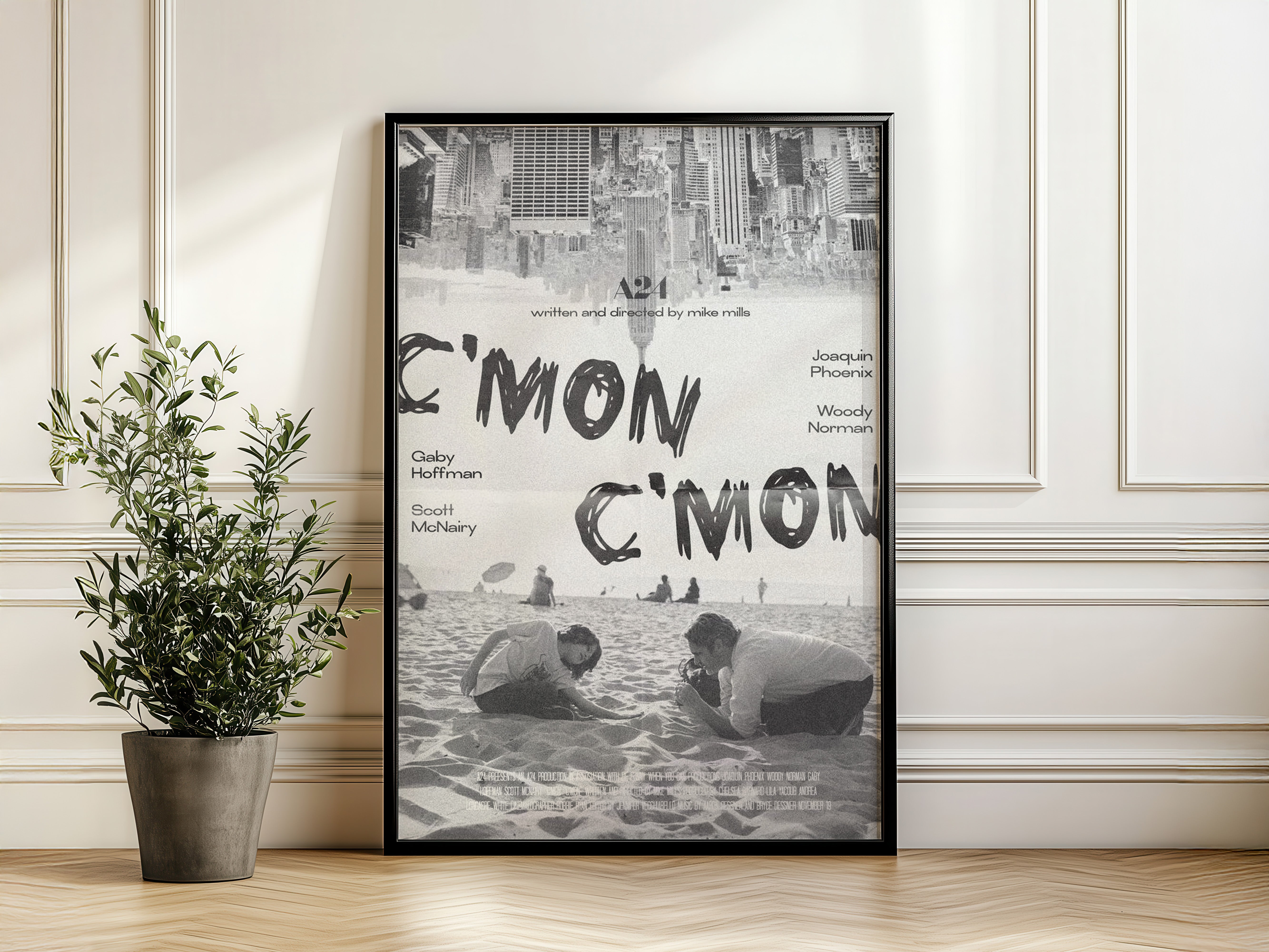 C'mon C'mon - Joaquin Phoenix A24 Black & White Art Print