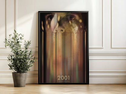 2001: A Space Odyssey Glitch Poster | Minimalist Sci-Fi Cult Film Decor