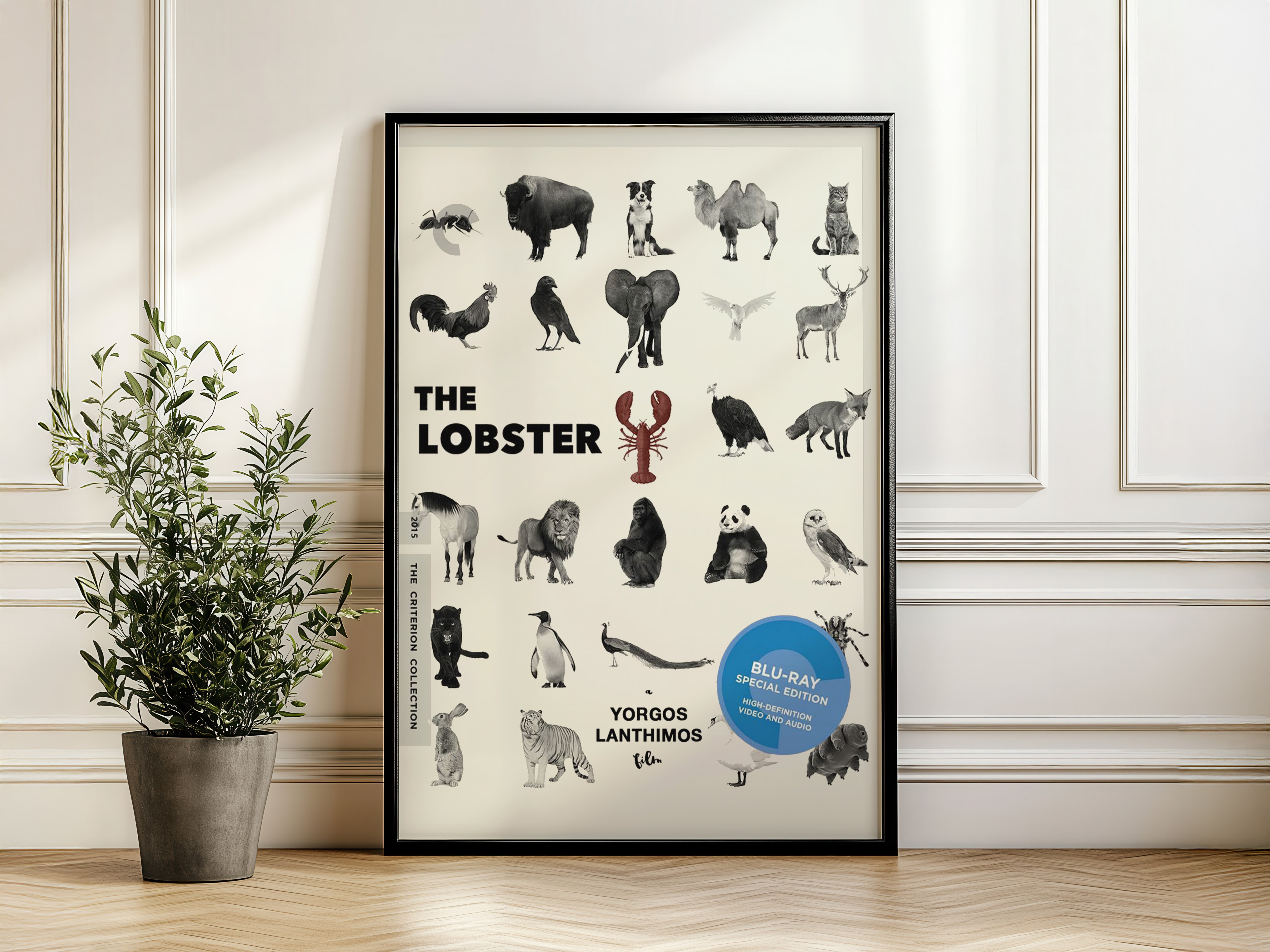 The Lobster Minimalist Animal Grid Poster (Criterion Style