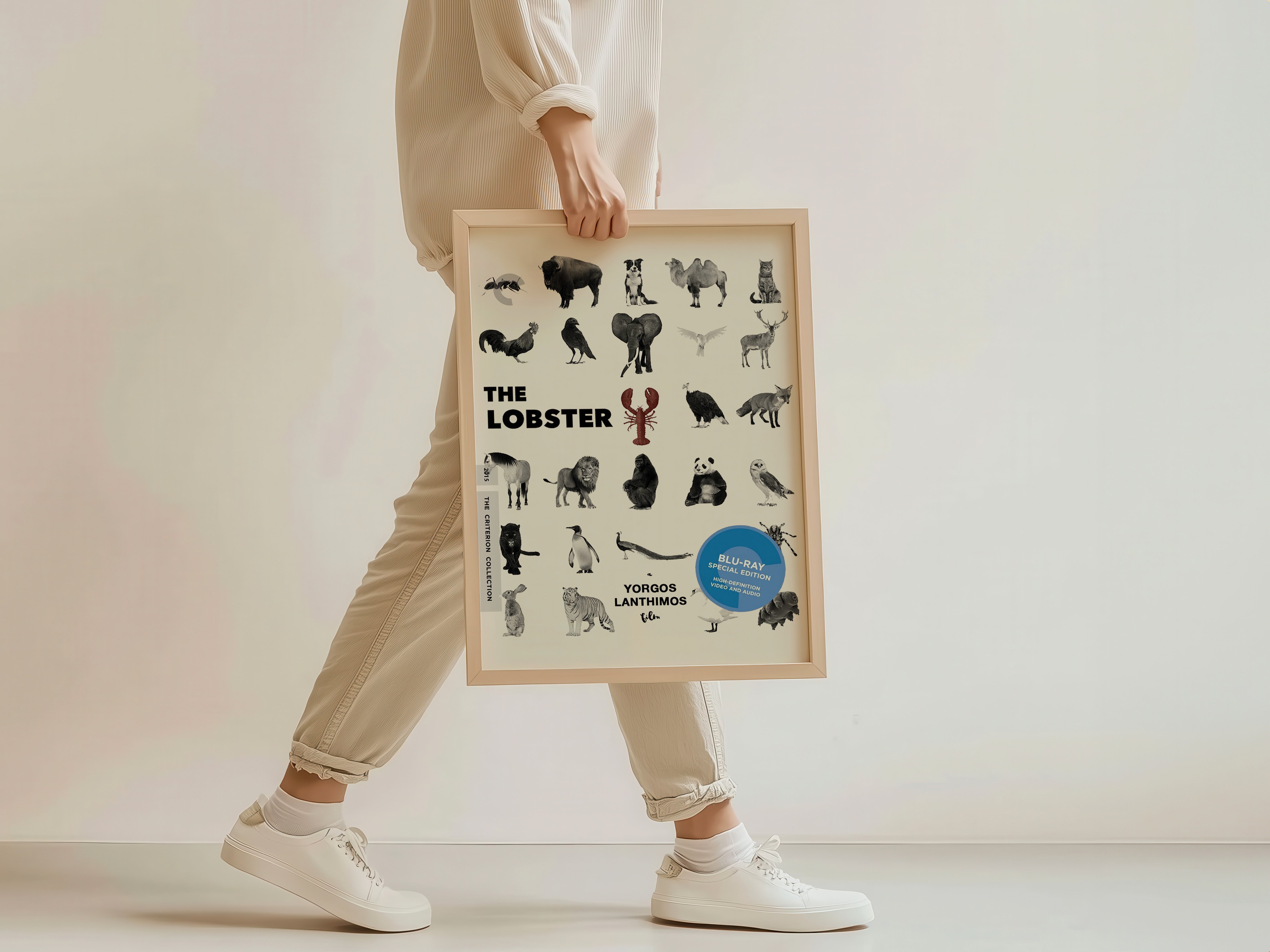 The Lobster Minimalist Animal Grid Poster (Criterion Style