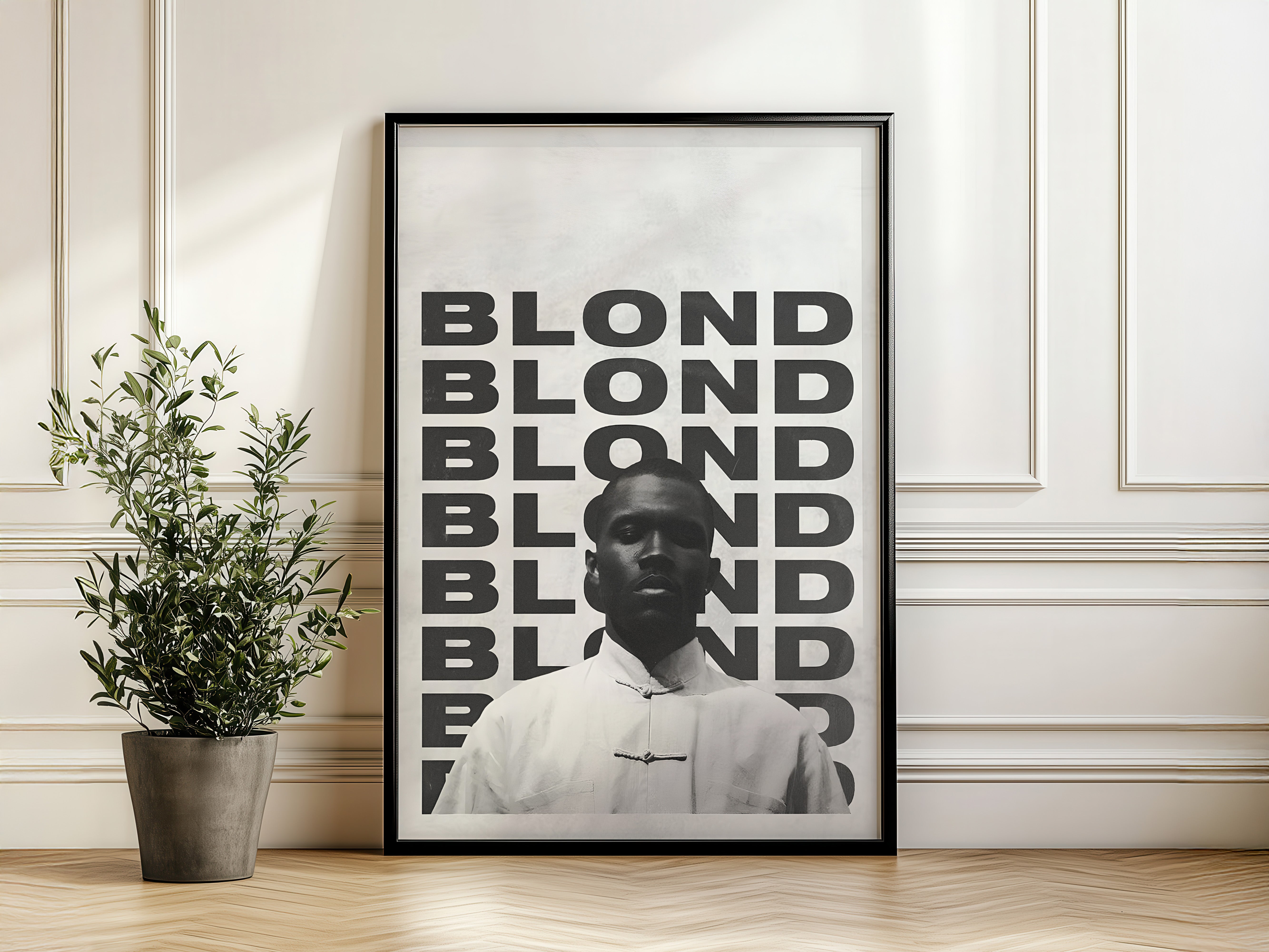 Blond Poster – Minimalist Black & White Design