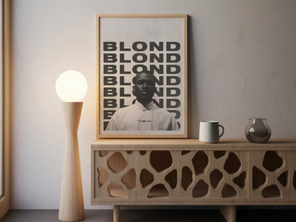 Blond Poster – Minimalist Black & White Design