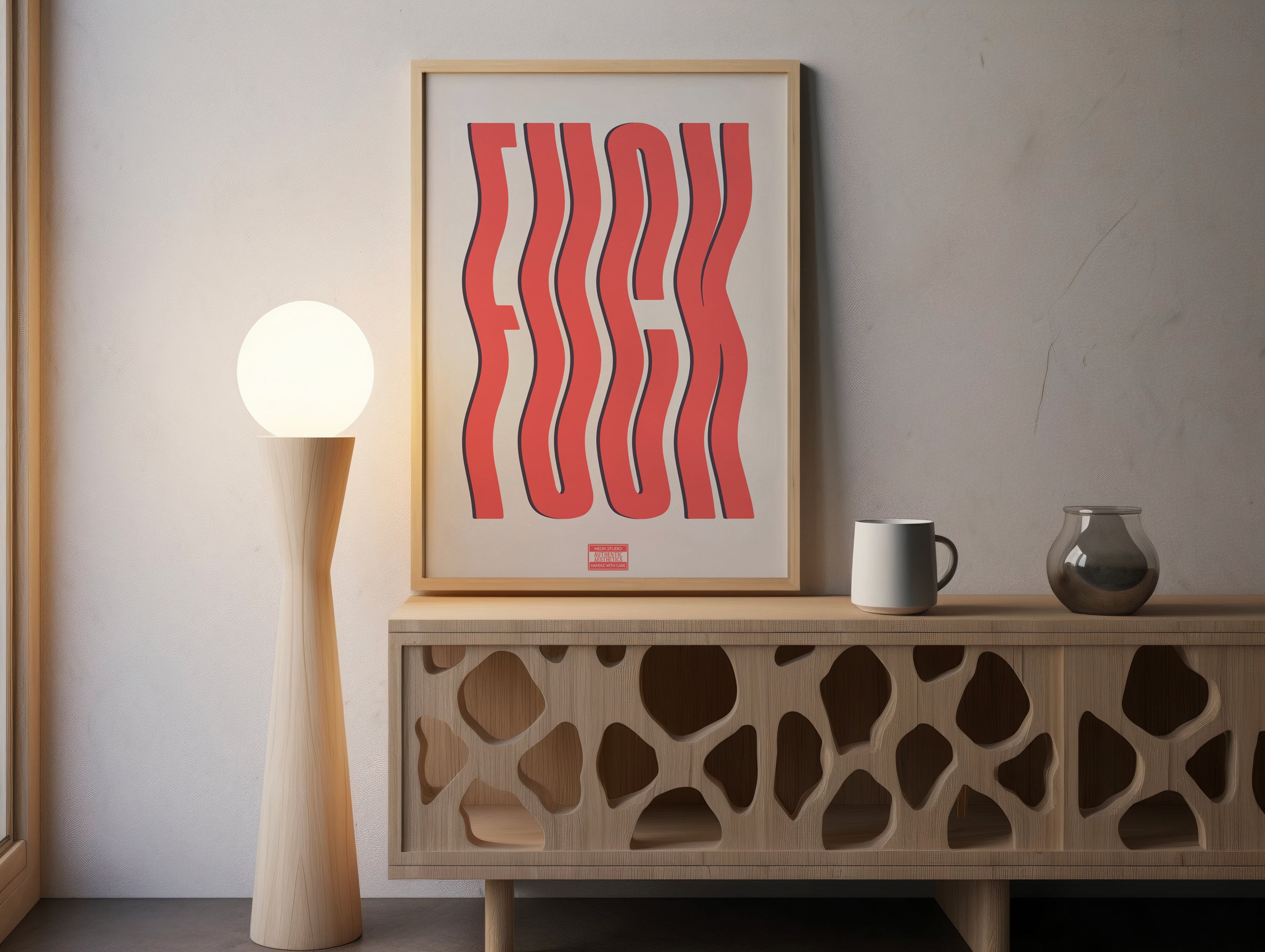 Wavy “F*CK” Statement Wall Art