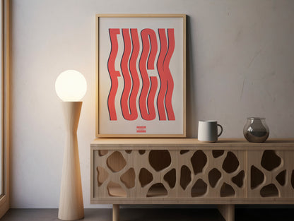 Wavy “F*CK” Statement Wall Art