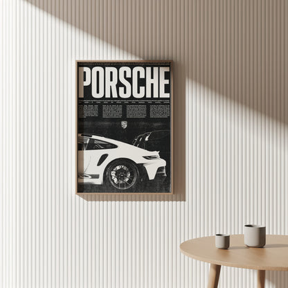 Vintage Race Car Poster - Grunge Motorsport Art