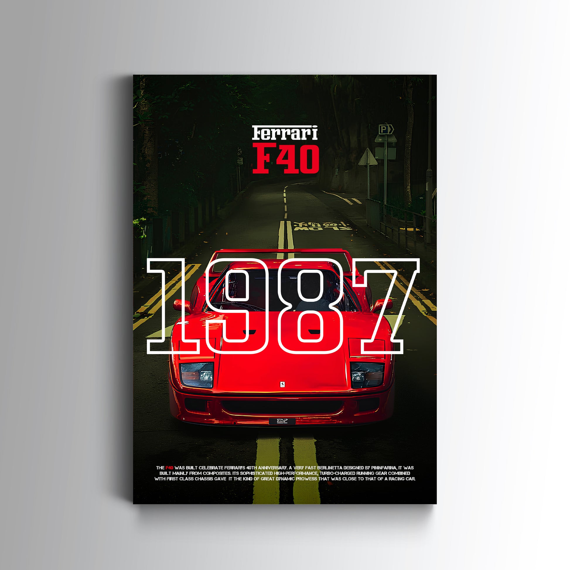 Ferrari F40 1987 Poster