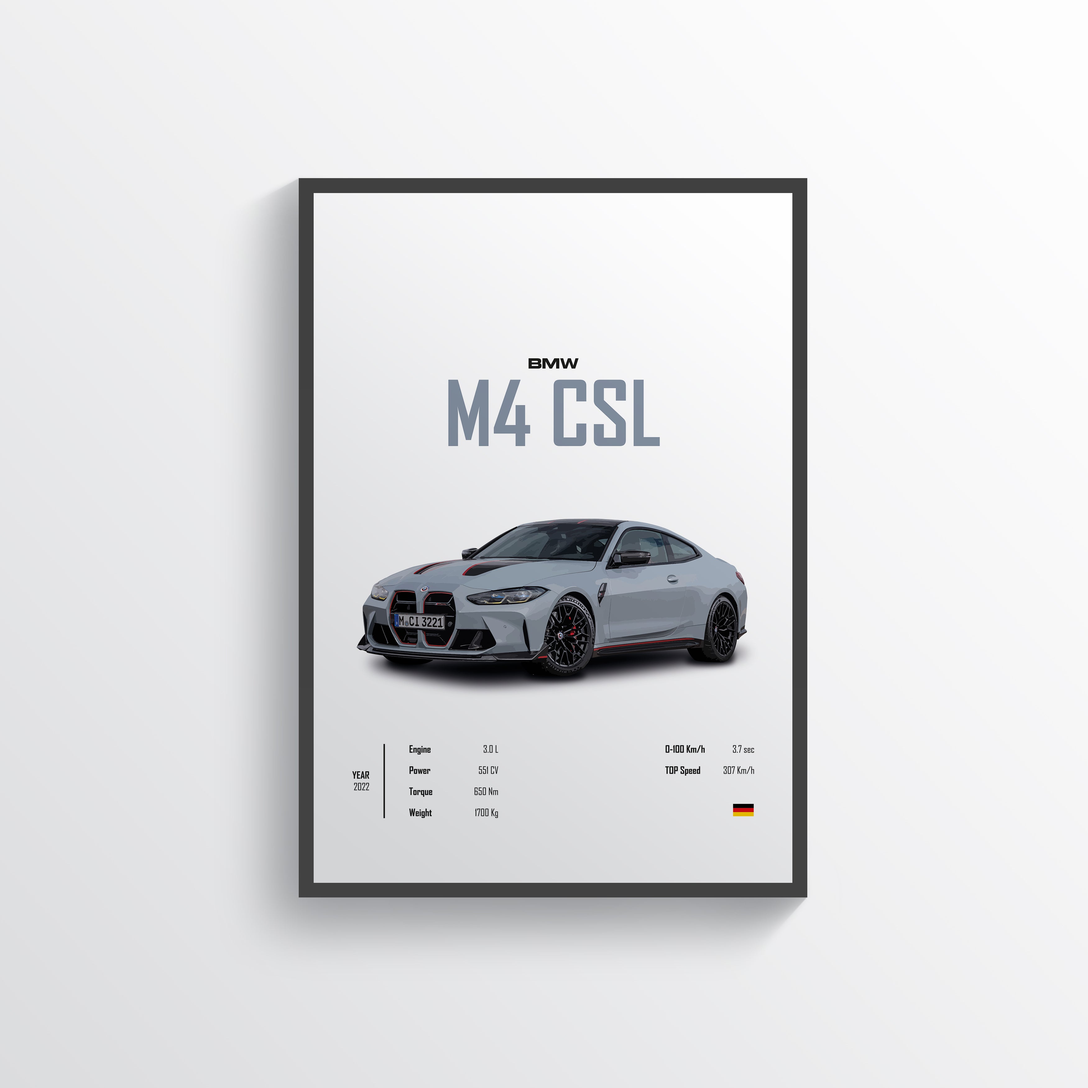 BMW M4 CSL Poster