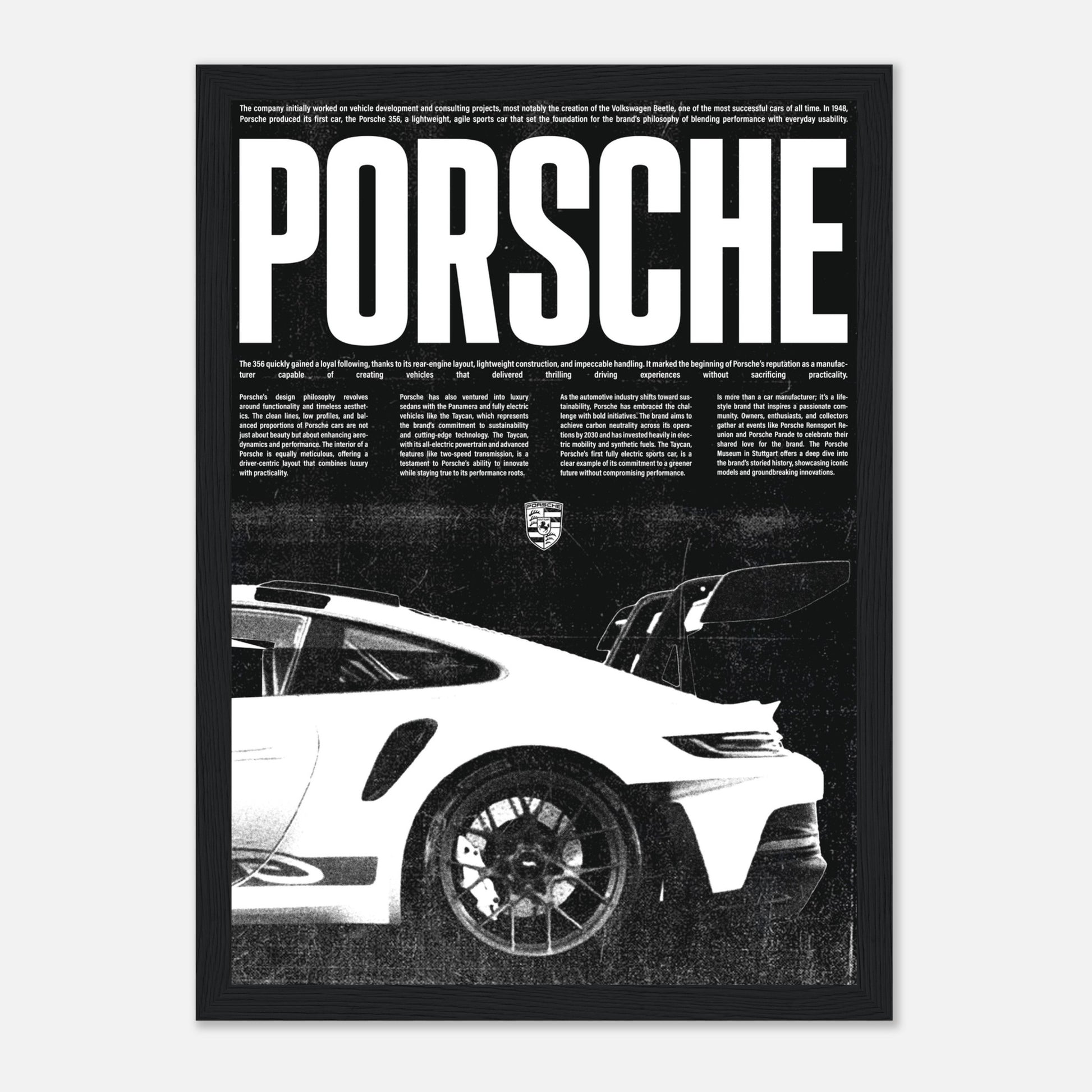 Porsche B&W Poster