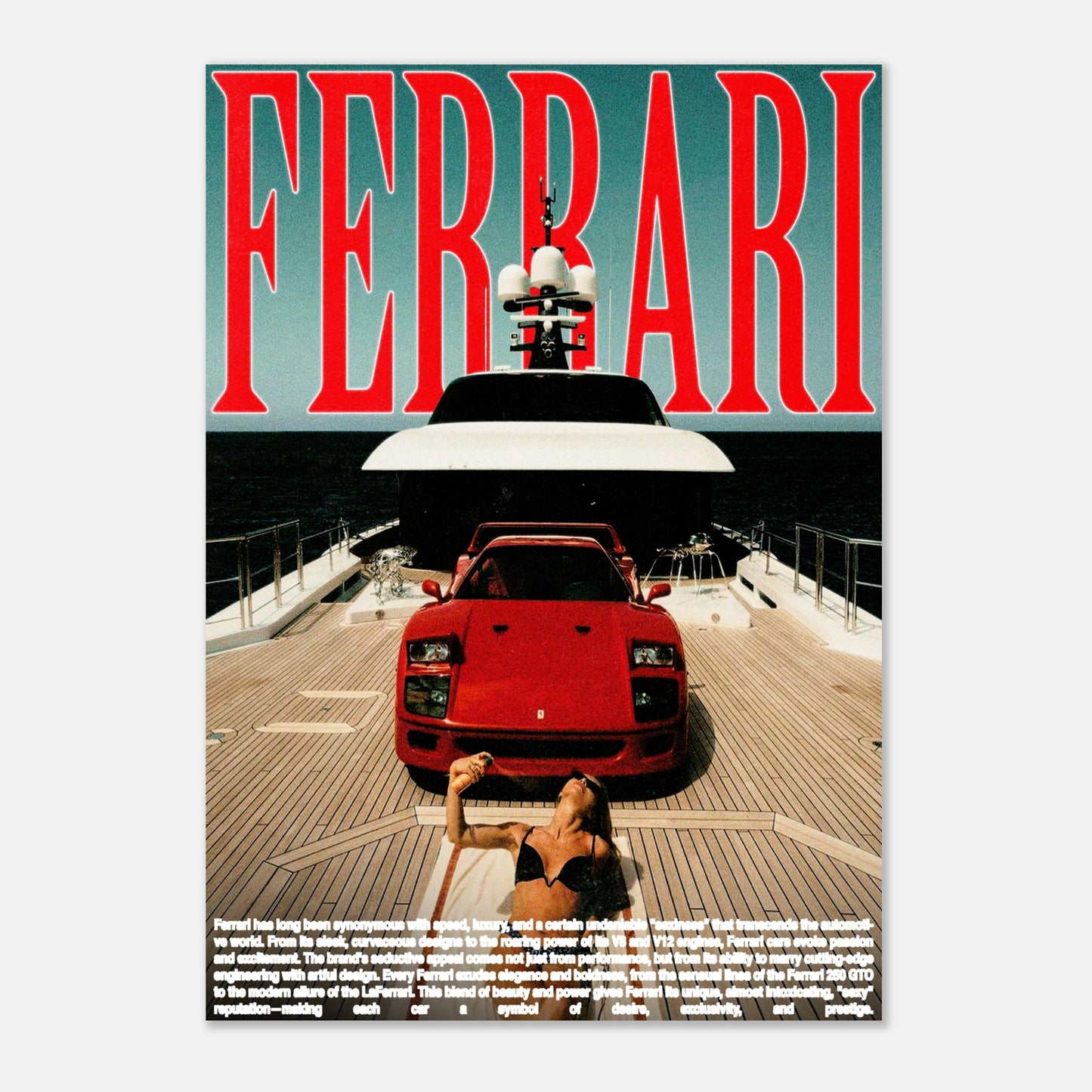 Ferrari x Yacht Poster