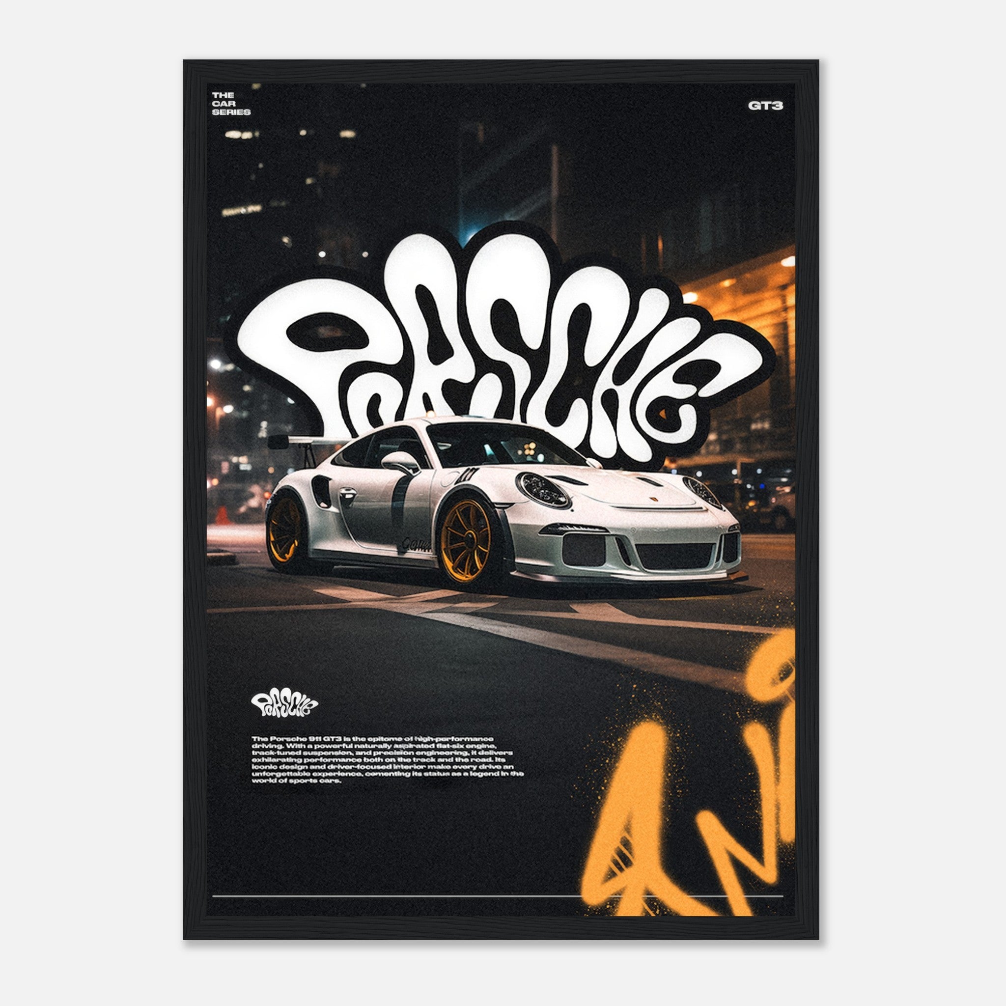 Porsche - Street White Poster