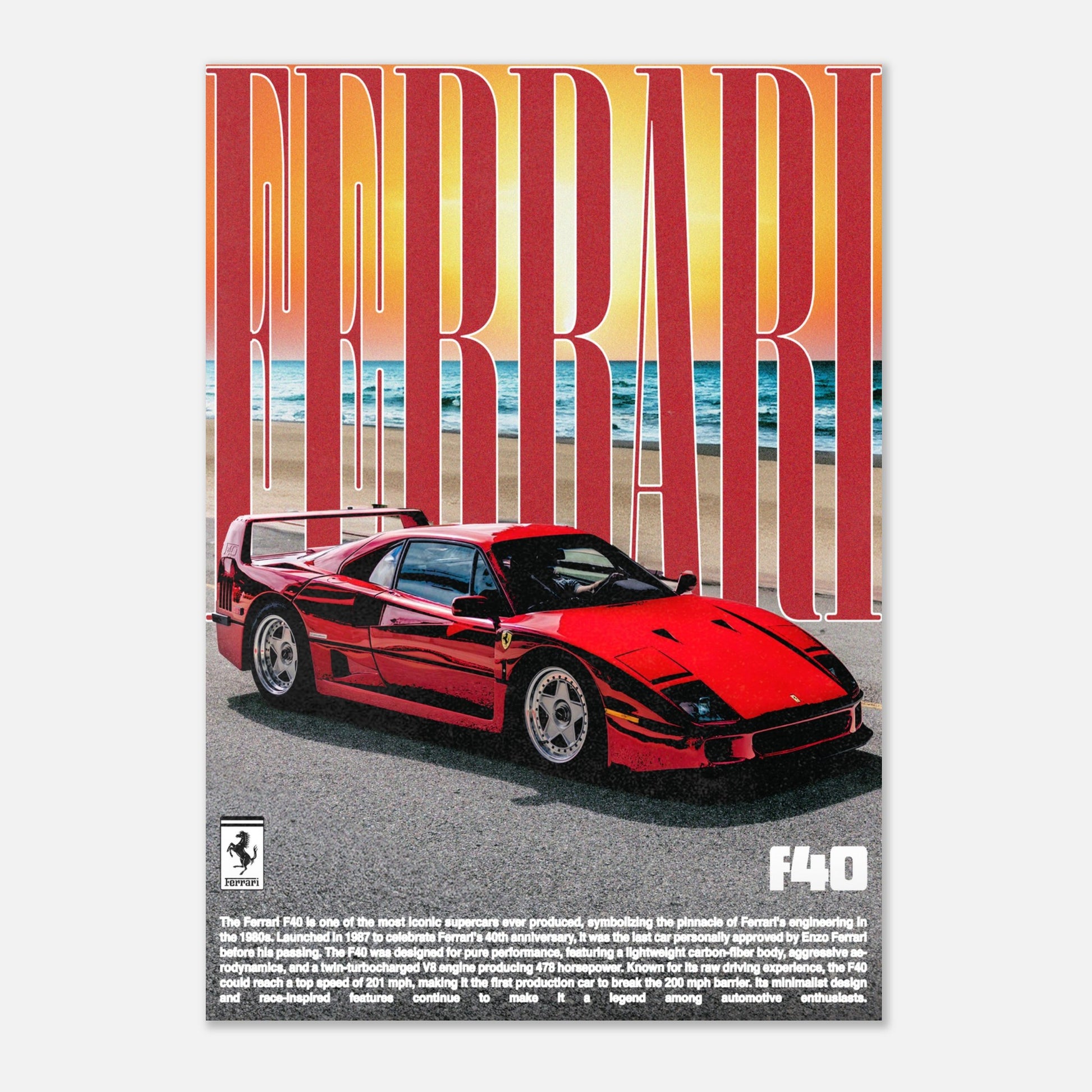 Ferrari Sunset Poster