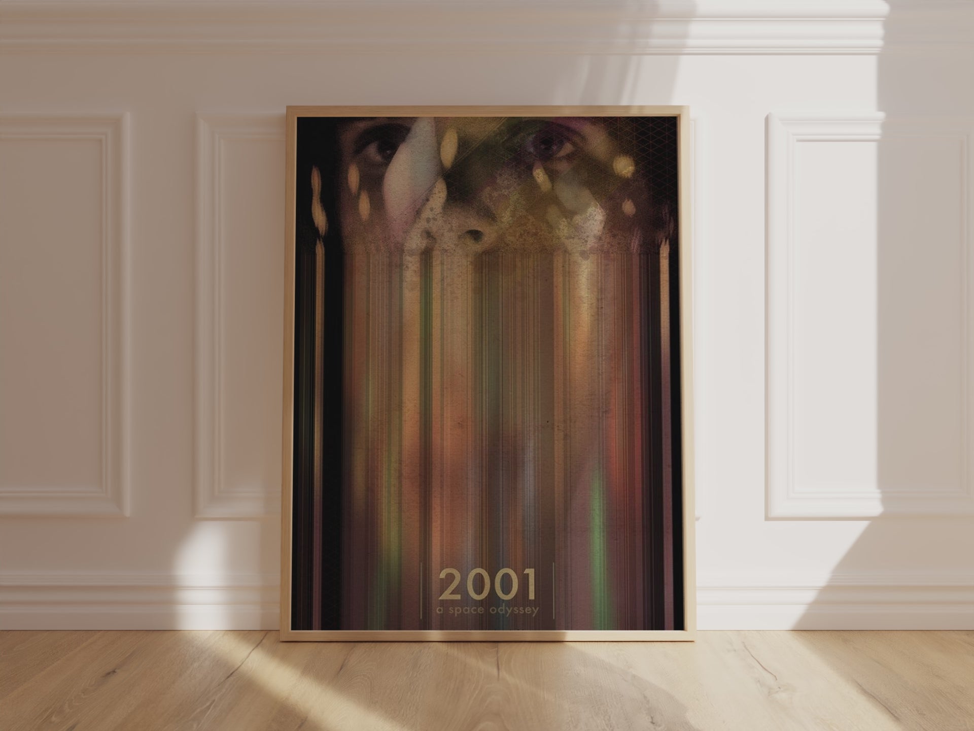 2001: A Space Odyssey Glitch Poster | Minimalist Sci-Fi Cult Film Decor