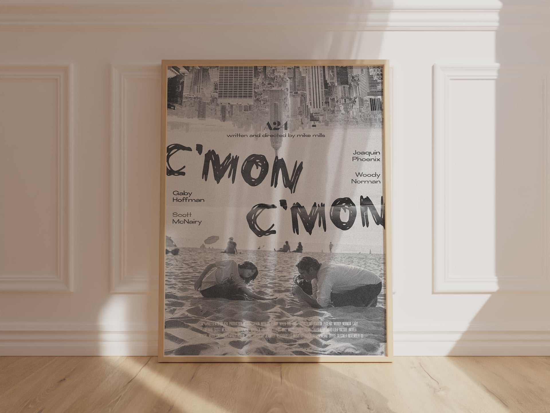 C'mon C'mon - Joaquin Phoenix A24 Black & White Art Print