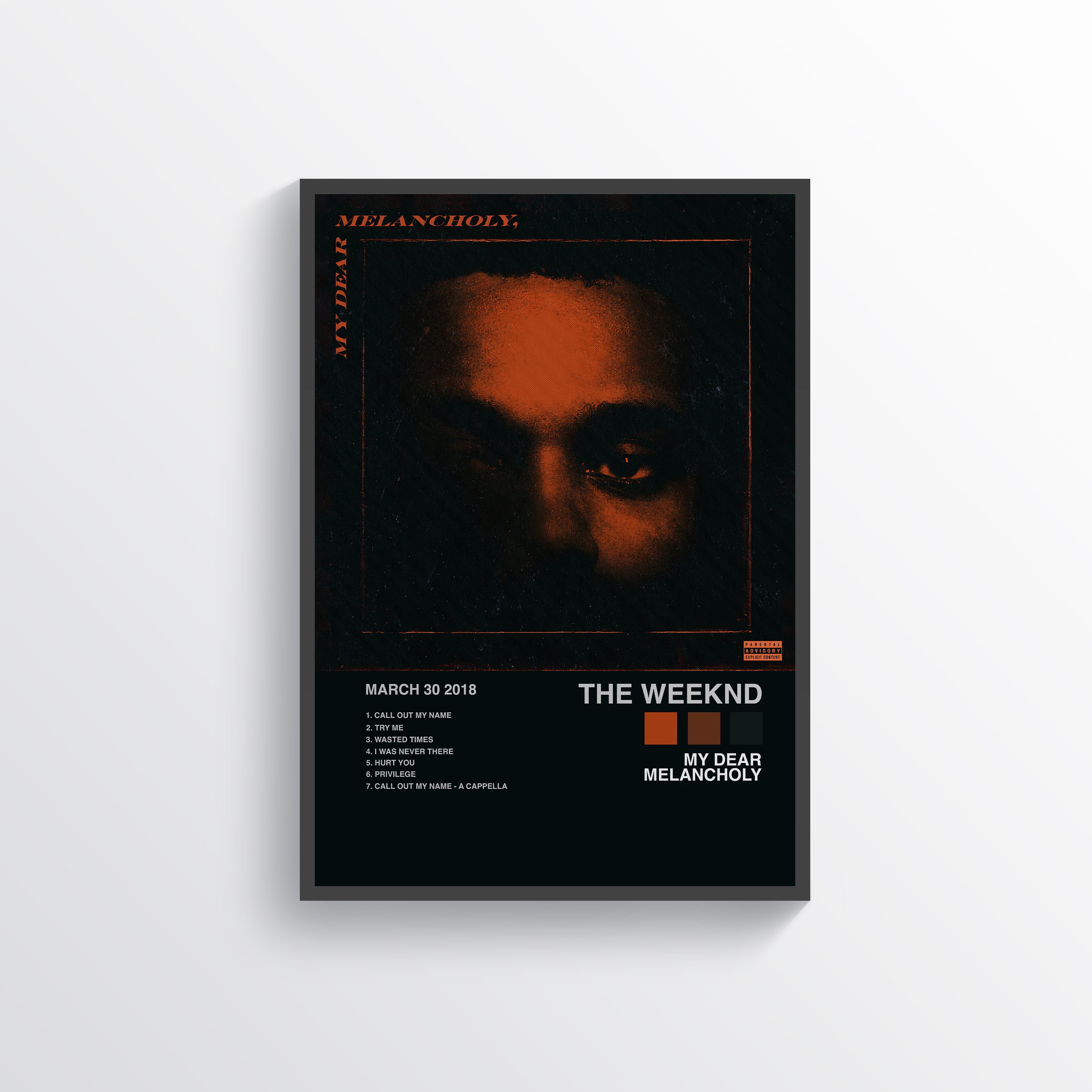The Weeknd My Dear Melancholy Poster - Dark Orange Artwork – 24posters