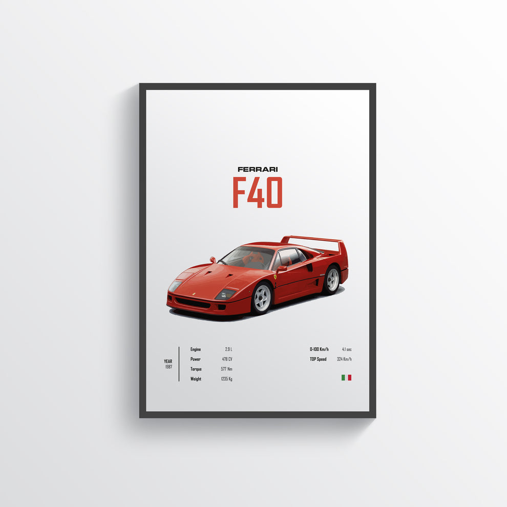 Premium Ferrari F40 Poster| Transform Your Space | 24posters