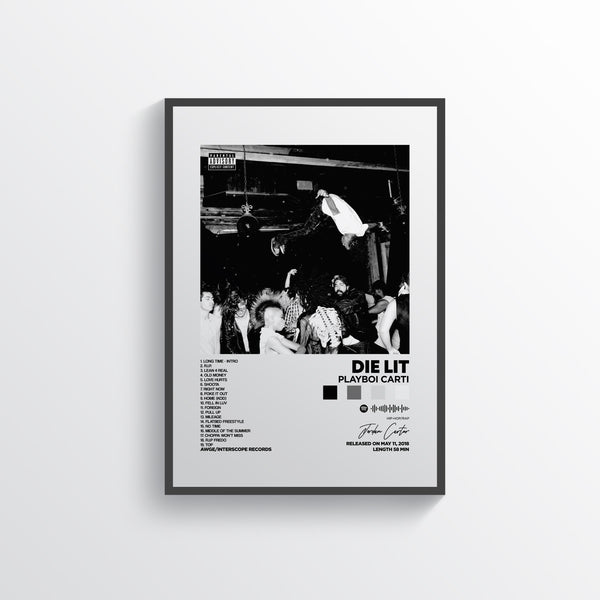 【額縁付き】 Playboi Carti / Die Lit A2ポスター Quality Playboi Carti Poster - Stylish Art for Fans – 24posters